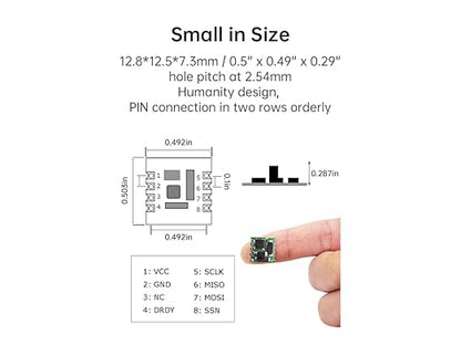 [Industrial-Grade Magnetometer Compensation Chip] RM3100 High-Accuracy Magnetometer Geomagnetism, Magnet Field Sensor, SPI Interface, High-Revolution Electronic Compass Module for Arduino
