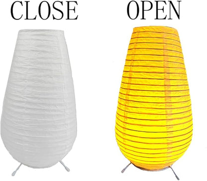Battery Operated Lamp Bedside Table Lamp Paper and Chrome Standing Lamp Room Decoration Festival Lantern Light Nightstand Desk Lamp Bedroom Dresser Living Kids Room College Dorm Coffee