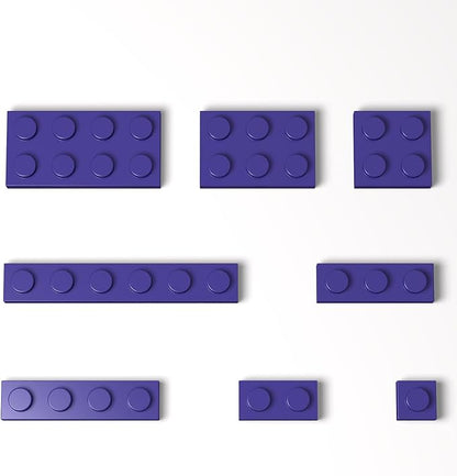 100 Pieces Classic Building Plate Assortment Pack, 8 Sizes Small Baseplates Multipacks, Compatible with Lego Parts and Pieces, Small Plate for Building(Color:Purple)