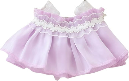 Clothes for Dolls Accessories, Outfit Set Gauze Dress for 15cm 17cm Doll (No Doll), Romantic Skirt Doll Clothing Set Replacement Purple