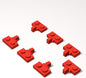 Classic Building Hinge Plate Bulk, 1x2 Locking with 1 Finger on Side with Groove 100 Piece, Compatible with Lego Parts and Pieces: (Color:Red)
