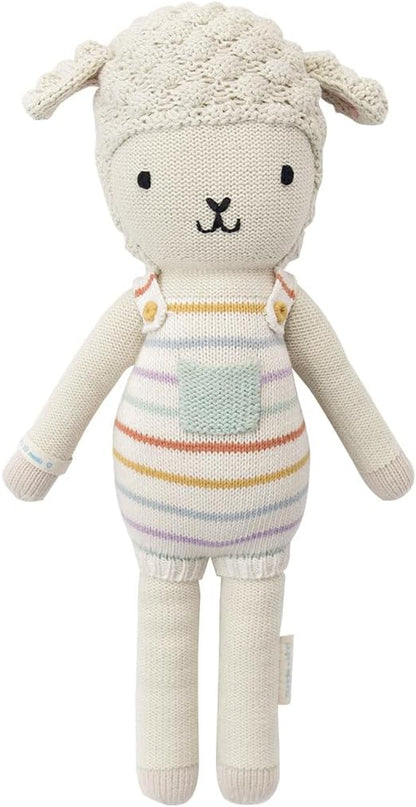 cuddle + kind Avery The Lamb Regular 20" Hand-Knit Doll – 1 Doll = 10 Meals, Fair Trade, Heirloom Quality, Handcrafted in Peru, 100% Cotton Yarn