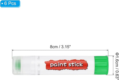 PATIKIL Tempera Paint Sticks, 6 Pcs Solid Tempera Paints Sticks Washable Bulk Markers Pen Quick Drying for Artists Beginners Art Supplies, Light Green