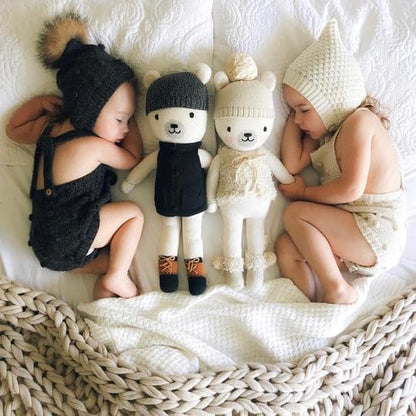 cuddle + kind Stella The Polar Bear Regular 20" Hand-Knit Doll – 1 Doll = 10 Meals, Fair Trade, Heirloom Quality, Handcrafted in Peru, 100% Cotton Yarn