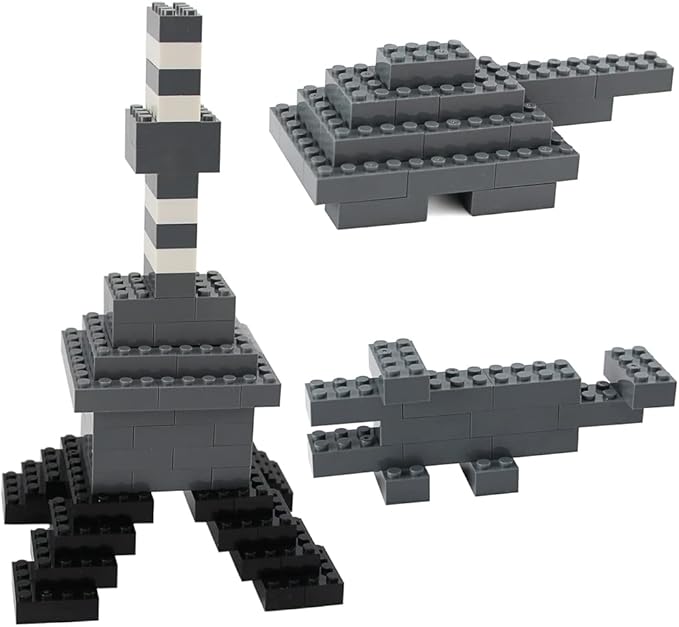 Feleph Dark Bluish Gray 2x4 Bricks 320 Pieces Grey Classic Building Blocks Creative Play Set Toy Accessories Compatible with Major Brick Brands (Gray deep)