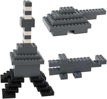 Feleph Dark Bluish Gray 2x4 Bricks 320 Pieces Grey Classic Building Blocks Creative Play Set Toy Accessories Compatible with Major Brick Brands (Gray deep)