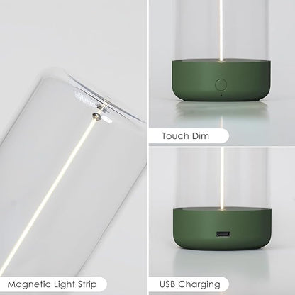 AUGE LIGHT Minimalist Desk Lamp, Rechargeable Cordless LED Lamp with 3 Dimming Modes, Small Desk Lamp for Restaurant Bedroom Bar Coffee Shop Desk Decer Dark Green