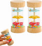 Oneshow Rain Sticks for Kids, Wooden Rainmaker Montessori Toys for Baby 6-12 Months, Baby Rattle Sensory Development Musical Instruments Toys for 1 Year Old Toddler Kids, Rain Maker 2 Pack