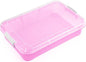 15 Inch Portable Sensory Bin Play Tray with Lid, Fill with Water, Sand, Beads and More (Pink)