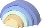 Asweets Wooden Stackable Rainbow Toy, 5 PCS Wooden Building Blocks Set for Baby, Kids and Toddlers, Montessori Rainbow Nesting Puzzle, Enhance Hand-Eye Coordination, Cognitive Development, Blue