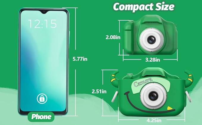 Goopow Kids Camera Toys for 3-8 Year Old Girls Boys,Children Digital Video Camcorder Camera with Cartoon Soft Cover, Best Chritmas Birthday Festival Gift for Kids - 32G SD Card Included