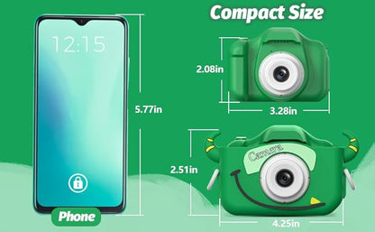 Goopow Kids Camera Toys for 3-8 Year Old Girls Boys,Children Digital Video Camcorder Camera with Cartoon Soft Cover, Best Chritmas Birthday Festival Gift for Kids - 32G SD Card Included