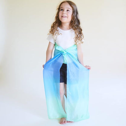Sarah's Silks Enchanted Playsilk, 100% Silk Scarves for Kids and Toddlers, Sensory Toys | Bright Square Scarves, Montessori Waldorf Toys for Imaginative and Pretend Play - Sea