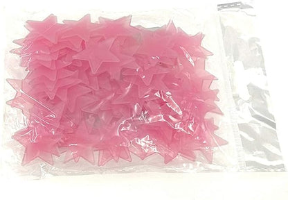Glow in The Dark Stars Sticker Luminous Stars Wall Ceiling Pasters(100pcs,Pink,1.2 Inches)