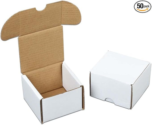 GRAND ORANGE 50 Pack 200 Count Trading Card Storage Boxes Corrugated Paper Cardboard Organizer for Sports Gaming Cards Trading Paper Boxes