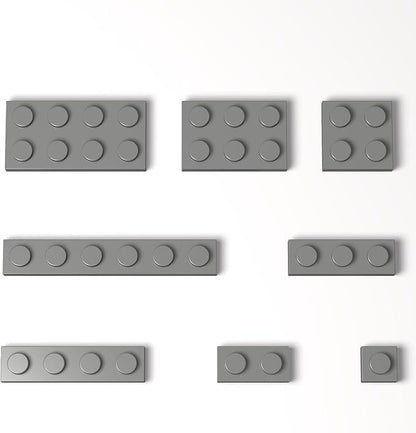 100 Pieces Classic Building Plate Assortment Pack, 8 Sizes Small Baseplates Multipacks, Compatible with Lego Parts and Pieces, Small Plate for Building(Color:Dark Gray)