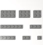 100 Pieces Classic Building Plate Assortment Pack, 8 Sizes Small Baseplates Multipacks, Compatible with Lego Parts and Pieces, Small Plate for Building(Color:Dark Gray)