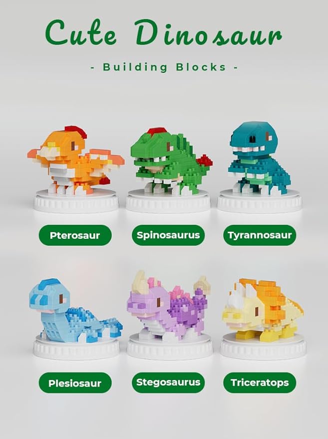 Triceratops Cute Dinosaur Animals Creature Building Toy Blocks Ancient Creatures Life Mini Bricks Micro Building Toys