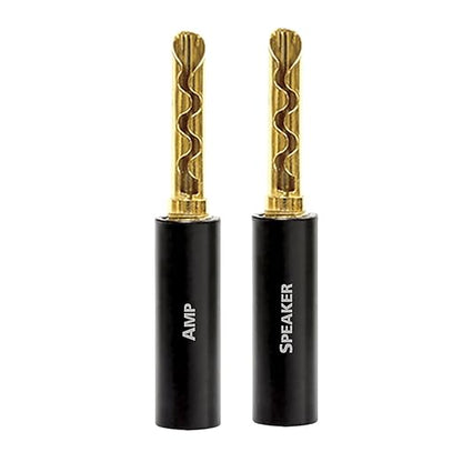 AudioQuest SureGrip® 100 Banana Speaker Connectors - Fits up to 9 AWG Speaker Cables - Gold - Set of 8