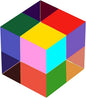 CMY Color Cube, 40mm (1.6 inch) Mixing Colorful Acrylic Prism, Physics Toy and Desktop Decor, Educational Toys Gift for Kids, 4cm