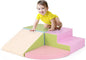 Costzon Climbing Toys for Toddlers, 4 Pieces Climb and Crawl Foam Kids Building Blocks for Children Development & Indoor Active Play, Soft Play Set for Newborn Infant Baby (Light Green & Blue & Pink)