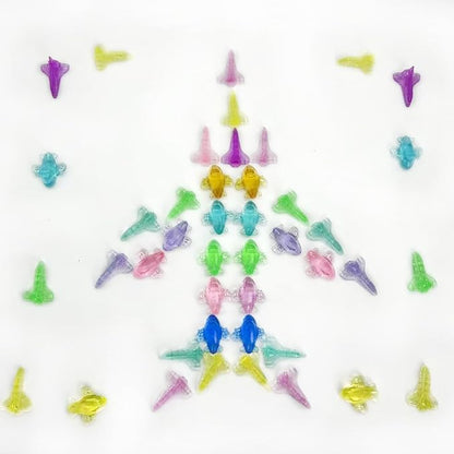 HappyFiller 90 Pcs Acrylic Mini Planes Small Plastic Airplane Bulk 9 Colors Perfect for Crafting, Party Favors,Home Decor, Table Scatters,Creative Art Projects