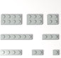 100 Pieces Classic Building Plate Assortment Pack, 8 Sizes Small Baseplates Multipacks, Compatible with Lego Parts and Pieces, Small Plate for Building(Color:Light Gray)