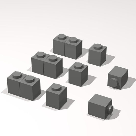 Classic Building Brick Bulk, 1x1 120 Piece, Compatible with Lego Parts and Pieces: (Color:Dark Gray)