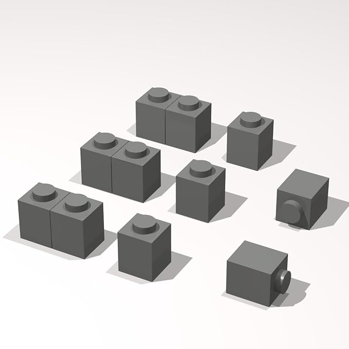 Classic Building Brick Bulk, 1x1 260 Piece, Compatible with Lego Parts and Pieces: (Color:Dark Gray)