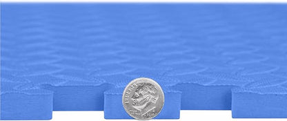 IncStores 1/2 Inch Thick Diamond Soft Foam Flooring Tiles | High-Density Interlocking Foam Tiles for Rugged Style in Your Home Gym, Playroom, and More | Blue, 9 Tiles