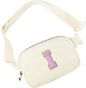 Gitus Gifts for 8 9 10 11 12 Year Old Girls Belt Bag Fanny Pack Crossbody Bags with Initial Letter Patch Cute Stuff Birthday Gifts for Teen Girls Women Personalized Trend Stuff (Ivory-I)