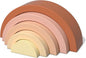 Asweets Wooden Stackable Rainbow Toy, 5 PCS Wooden Building Blocks Set for Baby, Kids and Toddlers, Montessori Rainbow Nesting Puzzle, Enhance Hand-Eye Coordination, Cognitive Development, Pink
