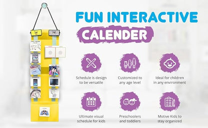Visual Schedule for Kids – 133 Durable Plastic Picture Cards with Soft Loop Coins | Daily Routine & Chore Reward Chart for Home, School, Autism, ADHD & Special Needs Behavior Support