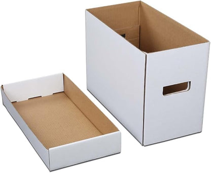 3 Pack Box Storage for Storing Small Items/Books/Kitchen/Supplies/Card, Corrugated Board Holds 150-175 Comics Collapsible/Stackable