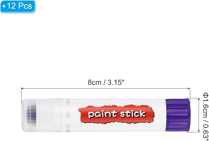 PATIKIL Tempera Paint Sticks, 12 Pcs Solid Tempera Paints Sticks Washable Bulk Markers Pen Quick Drying for Artists Beginners Art Supplies, Purple