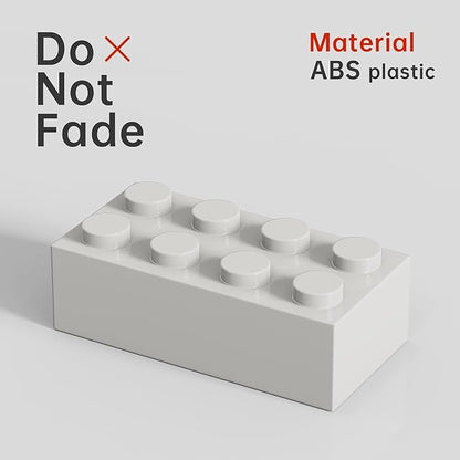 500 Piece Bulk 2x4 Building Bricks, Compatible with Lego, Flat White Bricks