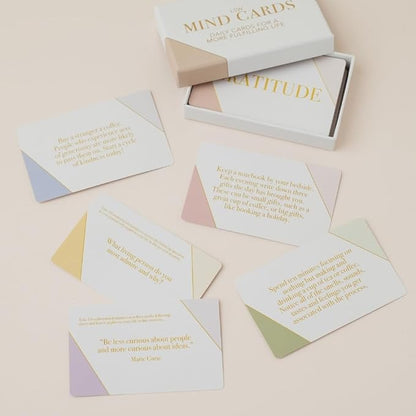 Mind Cards | 45 Cards for Daily Rituals, Gratitude & Journaling for Men and Women | Simple Steps to Positive Habits, Self Care for Busy Lives & Careers