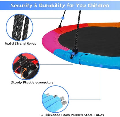 RedSwing 43" Flying Saucer Tree Swing for Kids, Waterproof Large Round Swings Seat with Adjustable Hanging Straps for Outdoor Indoor Backyard Playground, Six Colors