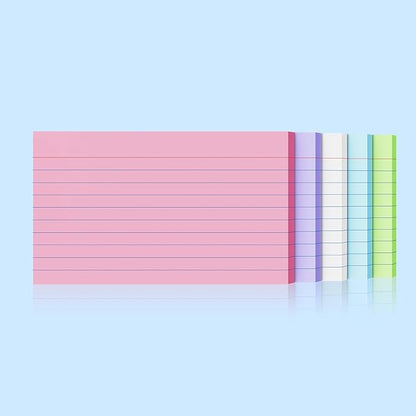 250 Count Colored Index Cards 3x5 Inch 180gsm Heavy Weight Flash Card (50 Sheets Each), Note Taking for Students, Teachers, Professionals, Study Note Cards for Office Home School