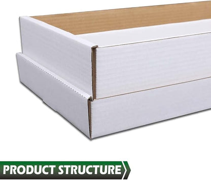 GRAND ORANGE 3Row 3000 Count Trading Card Storage Box Corrugated Cardboard Trading Card Coin Slabs Storage Box White Divider