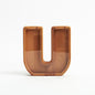Personalized Wooden Piggy Bank – Custom Letter U Coin Bank in Beech Wood with Clear Acrylic Front, Engraved Name Option, Money Saving Box for Kids and Adults
