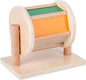 Montessori Baby Toys Play Kit Montessori Mirror Peekaboo Knob Puzzle, Medium Spinning Drum and Rainbow Fabric Ball Kit Toys for 6-12Months Toddlers