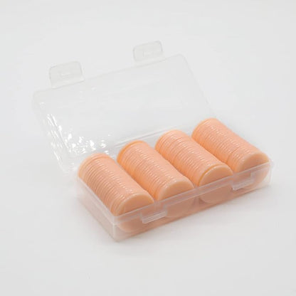Set of 100 Opaque Plastic Learning Counters Mini Poker Chips Game Tokens with Storage Box (Peachpuff, 1 Inch)
