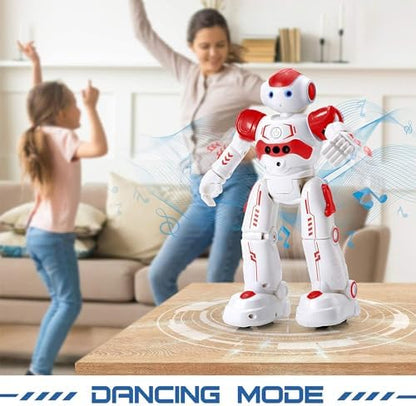 KingsDragon RC Robot Toys for Kids, Gesture & Sensing Programmable Remote Control Smart Robot for Age 3 4 5 6 7 8 Year Old Boys Girls Birthday Gift Present,Red