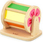 Dailyfunn Montessori Toys Wooden Spinning Drum Tummy Time Floor Mirror Toy for Babies Toddlers 1-3 Years Old