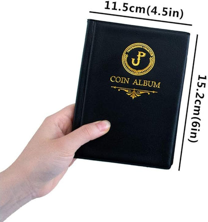 Uncle Paul Coin Album Coin Holder Coin Collection Book for Collectors CS37 (Elegant Black, 45x45 MM Pocket [Fits coins under 40mm])
