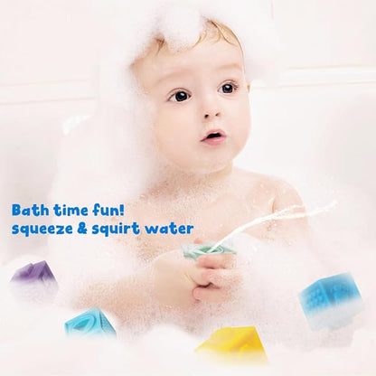 Litand Soft Stacking Blocks for Baby - Sensory Montessori Toys Toddler Activities - Gifts for Boy Girl 6 9 12 18 Months 1 2 3 Year Old Birthday - Infant Bath Toys