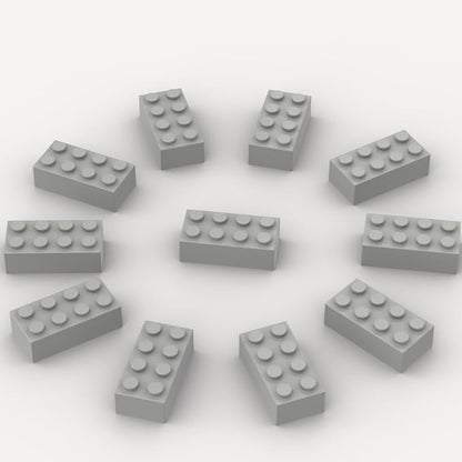 500 Piece Light Gray Bricks Bulk, Gray 2x4 Building Bricks Flat, Compatible with Lego Parts and Pieces: 2x4 Light Grey Bricks(Color: Light Gray), A0001