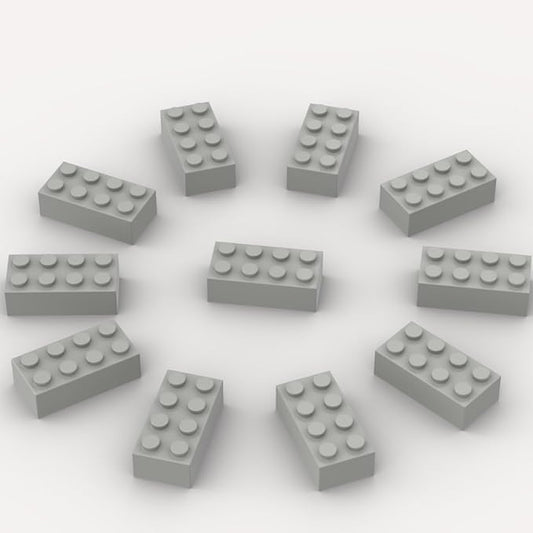 500 Piece Light Gray Bricks Bulk, Gray 2x4 Building Bricks Flat, Compatible with Lego Parts and Pieces: 2x4 Light Grey Bricks(Color: Light Gray), A0001