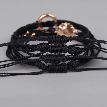 FANCY SHINY Sunflower String Bracelet Boho Braided Rope Wrap Bracelets Cute Summer Beach Surfer Jewelry for Women Christmas Gifts